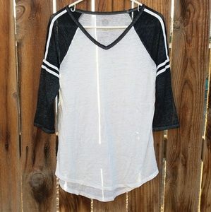So Junior Black & White Raglan Tee